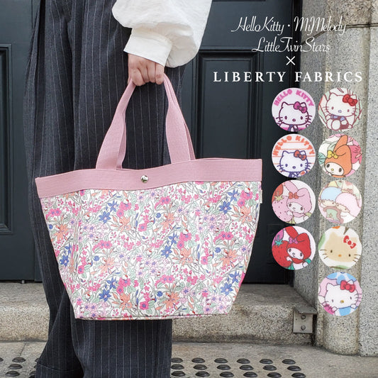 Sanrio Characters × Liberty Print Tote Bag L | Large Capacity, Made in Japan, Hello Kitty, My Melody & Little Twin Stars