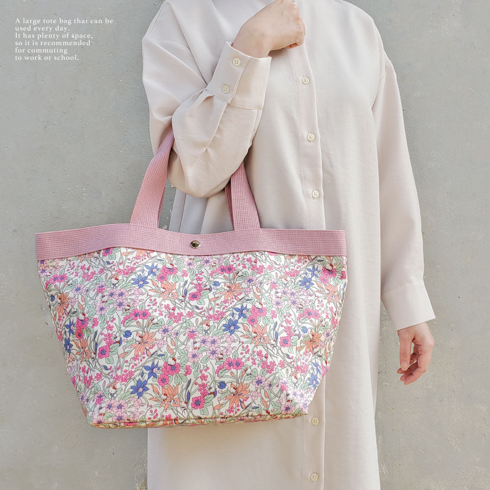 Sanrio Characters × Liberty Print Tote Bag L | Large Capacity, Made in Japan, Hello Kitty, My Melody & Little Twin Stars