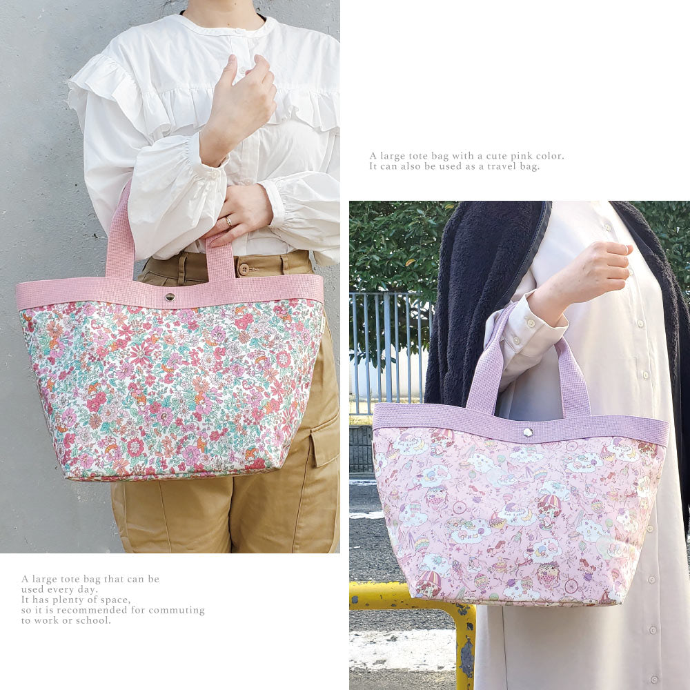 Sanrio Characters × Liberty Print Tote Bag L | Large Capacity, Made in Japan, Hello Kitty, My Melody & Little Twin Stars