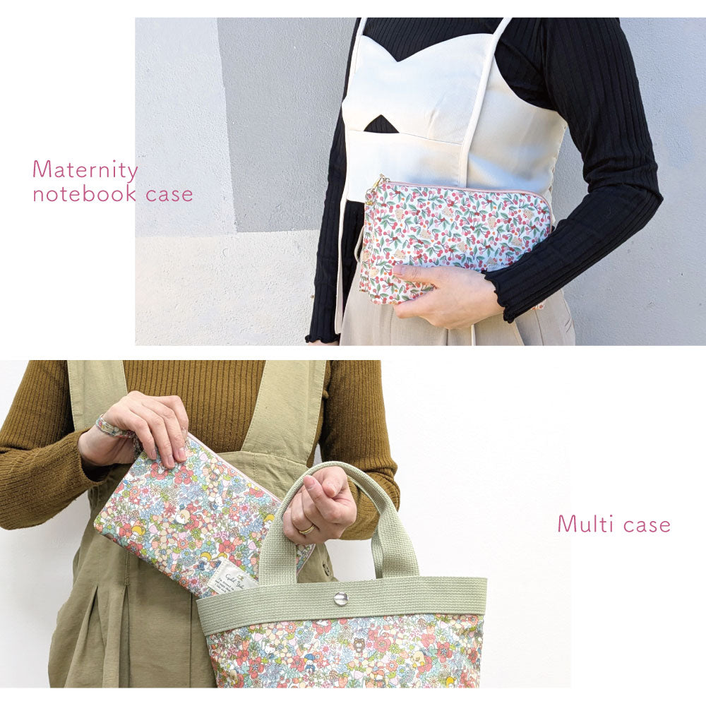 Sanrio Characters Multi Case | Liberty Print Organizer | Mother & Child Handbook, Medicine Notebook, Passport, or Bankbook Case | Hello Kitty, My Melody, Little Twin Stars