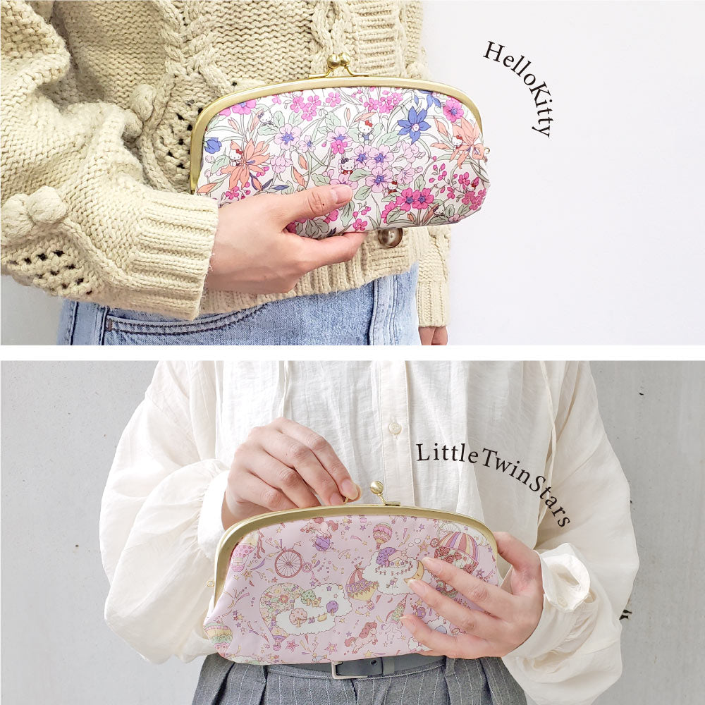 Sanrio Characters Long Wallet with Kiss Lock | Made in Japan | Hello Kitty, My Melody, Little Twin Stars