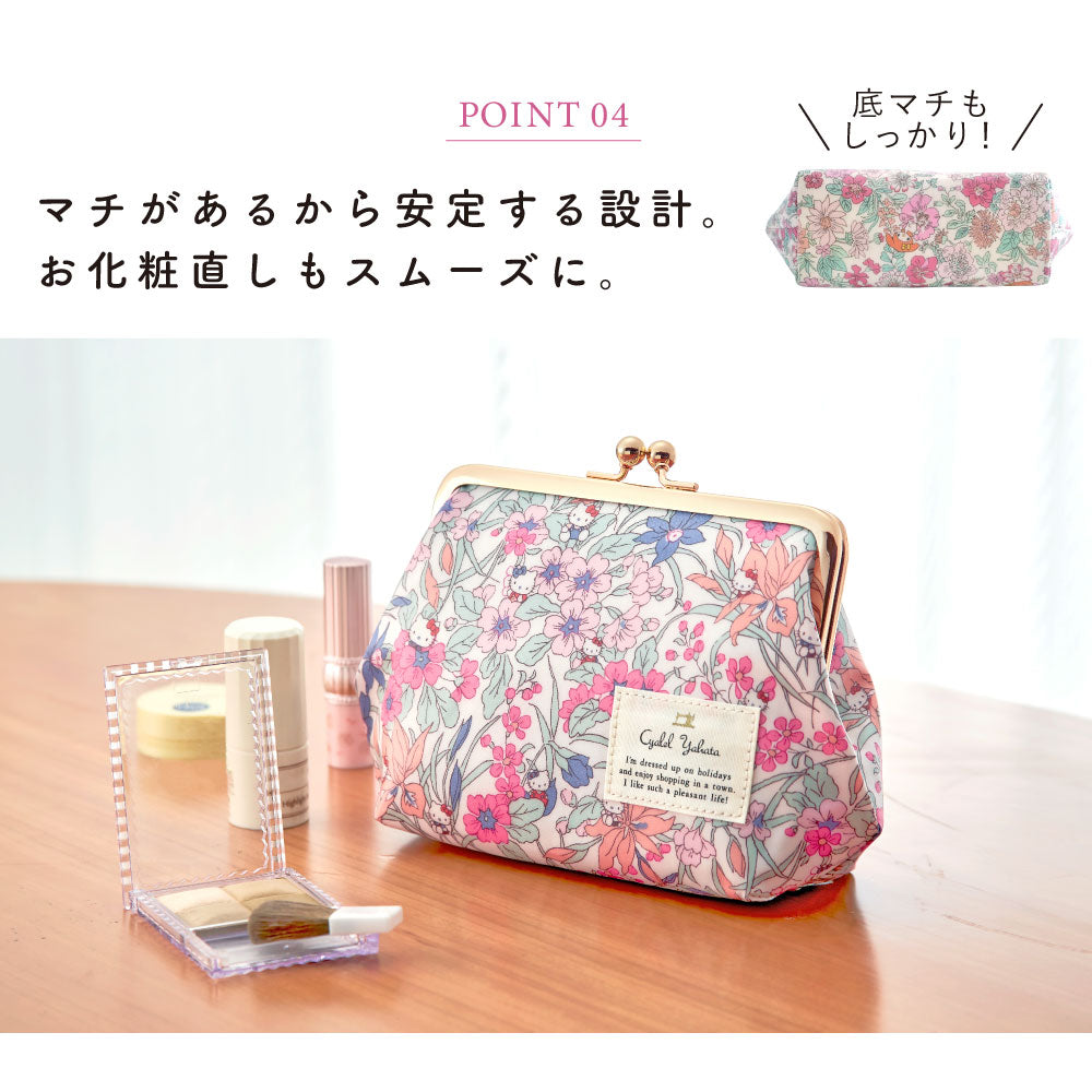 【Official Lowest Price】 Sanrio Characters Liberty Print Gamaguchi Pouch | Hello Kitty 50th Anniversary, My Melody, Little Twin Stars | Large Makeup & Cosmetic Bag – Made in Japan